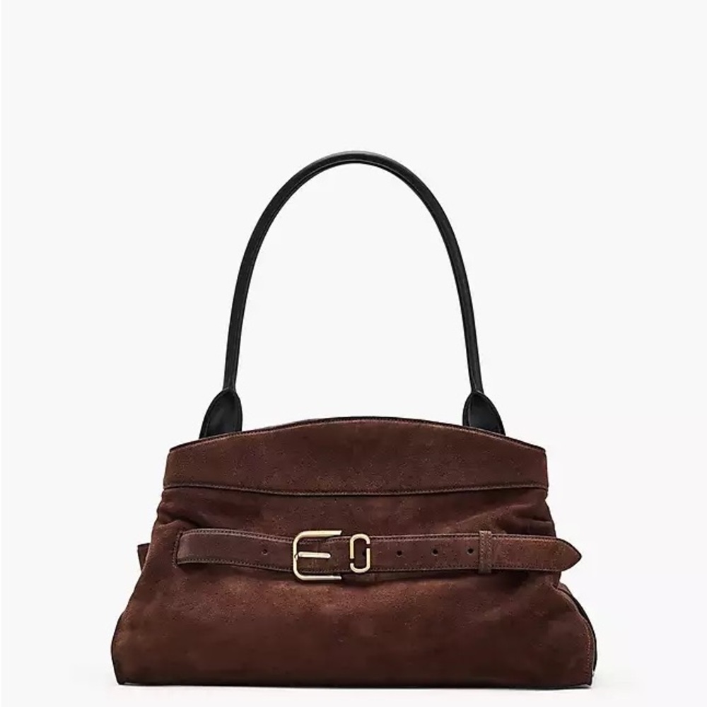 Marc Jacobs The Suede Dakota Satchel Dark Brown / Black